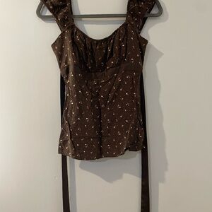 Hollister Dark Brown Floral Blouse